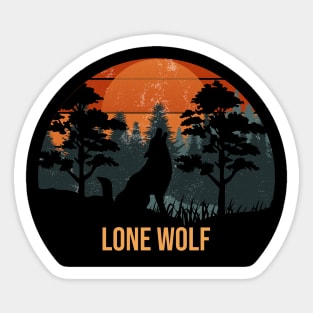 Lone wolf howling in the forest Sticker